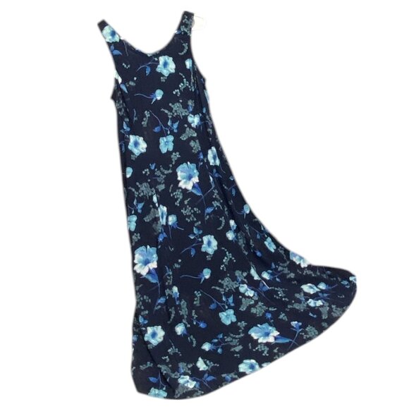 Vintage Molly Malloy Floral Tank Maxi Dress Crop Textured Jacket 2pc Set Blue 12 - Picture 11 of 15